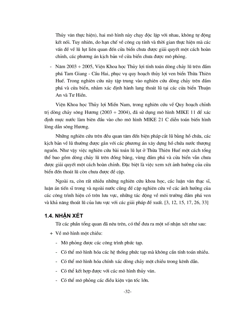 image for page Nghiên cứu ứng dụng mô hình toán mô phỏng lũ tràn đồng trên hệ thống sông Hương tỉnh Thừa Thiên Huế