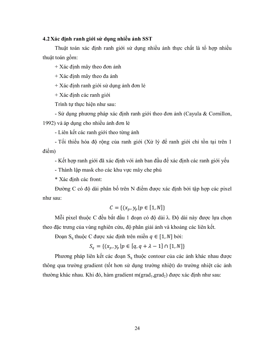 image for page Quy trình tính toán front nhiệt mặt biển với phương pháp của Cayula Cornillon