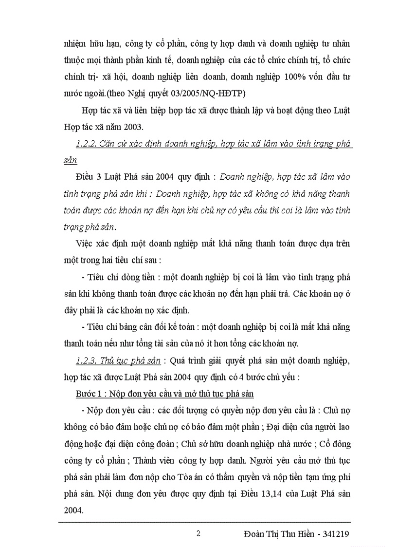 image for page Xây dựng hoặc sưu tầm một tình huống về phá sản doanh nghiệp và phân tích hướng giải quyết tình huống đó theo quy định của pháp luật hiện hành