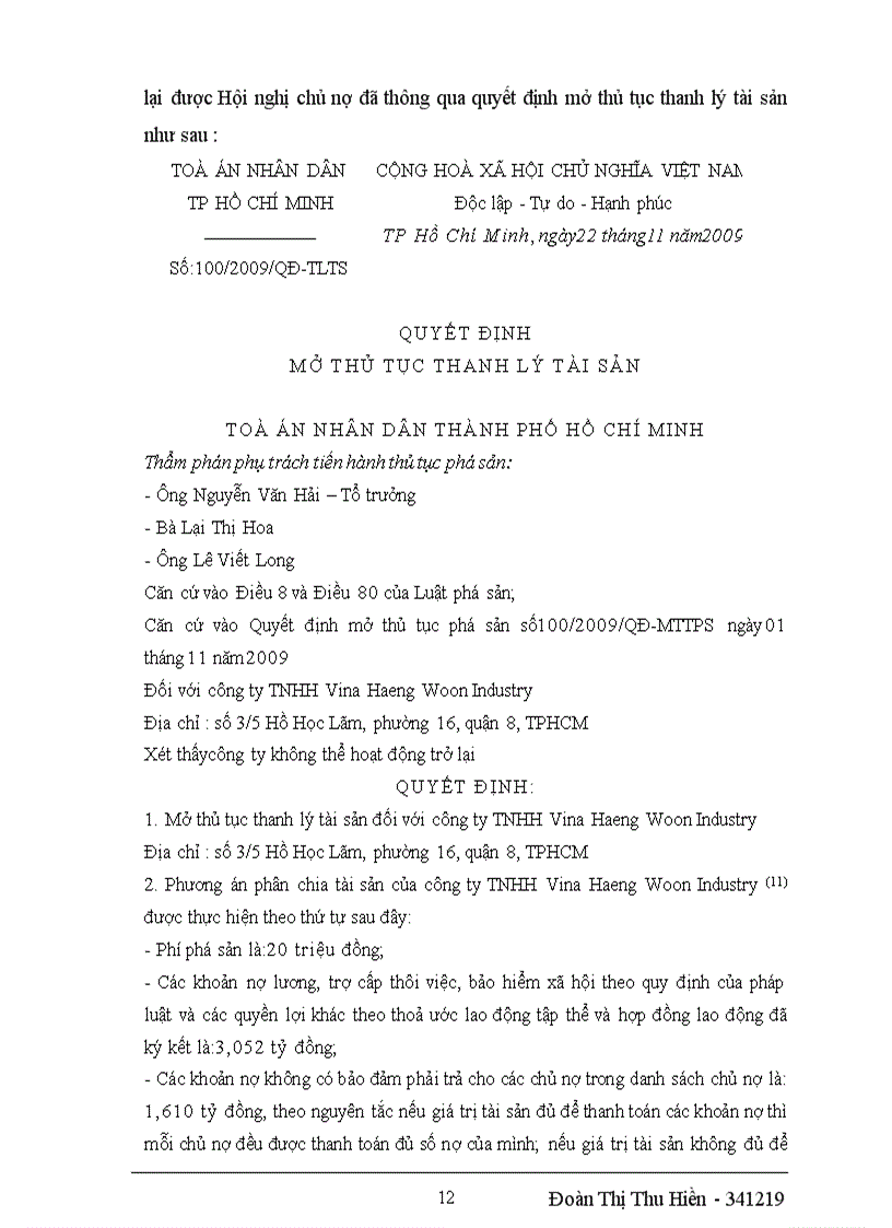 image for page Xây dựng hoặc sưu tầm một tình huống về phá sản doanh nghiệp và phân tích hướng giải quyết tình huống đó theo quy định của pháp luật hiện hành