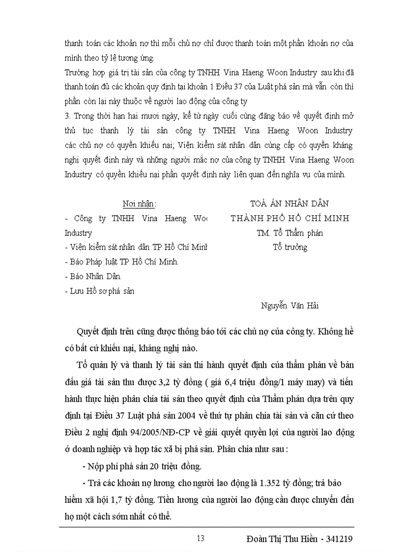 image for page Xây dựng hoặc sưu tầm một tình huống về phá sản doanh nghiệp và phân tích hướng giải quyết tình huống đó theo quy định của pháp luật hiện hành