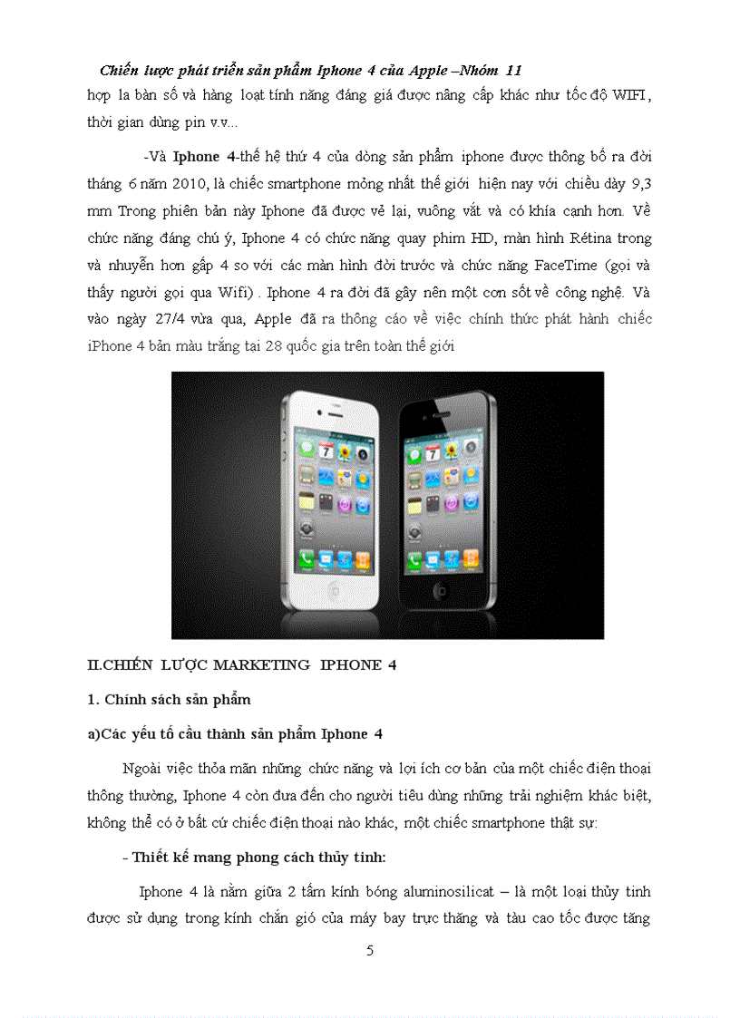 Chiến lược phát triển sản phẩm iphone 4 của apple