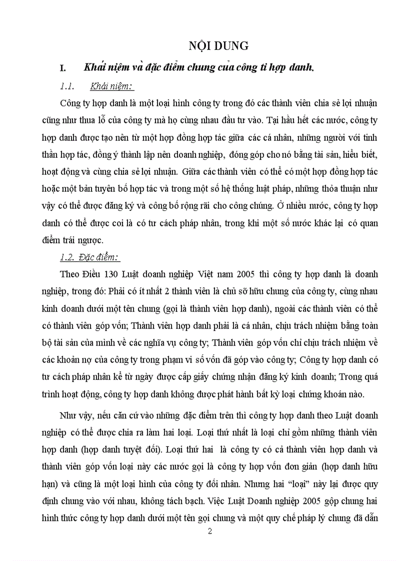 image for page Bi nh luâ n ca c quy đi nh cu a luâ t doanh nghiê p 2005 vê công ti hơ p danh