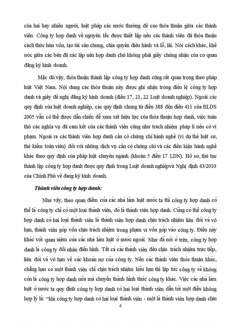 image for page Bi nh luâ n ca c quy đi nh cu a luâ t doanh nghiê p 2005 vê công ti hơ p danh