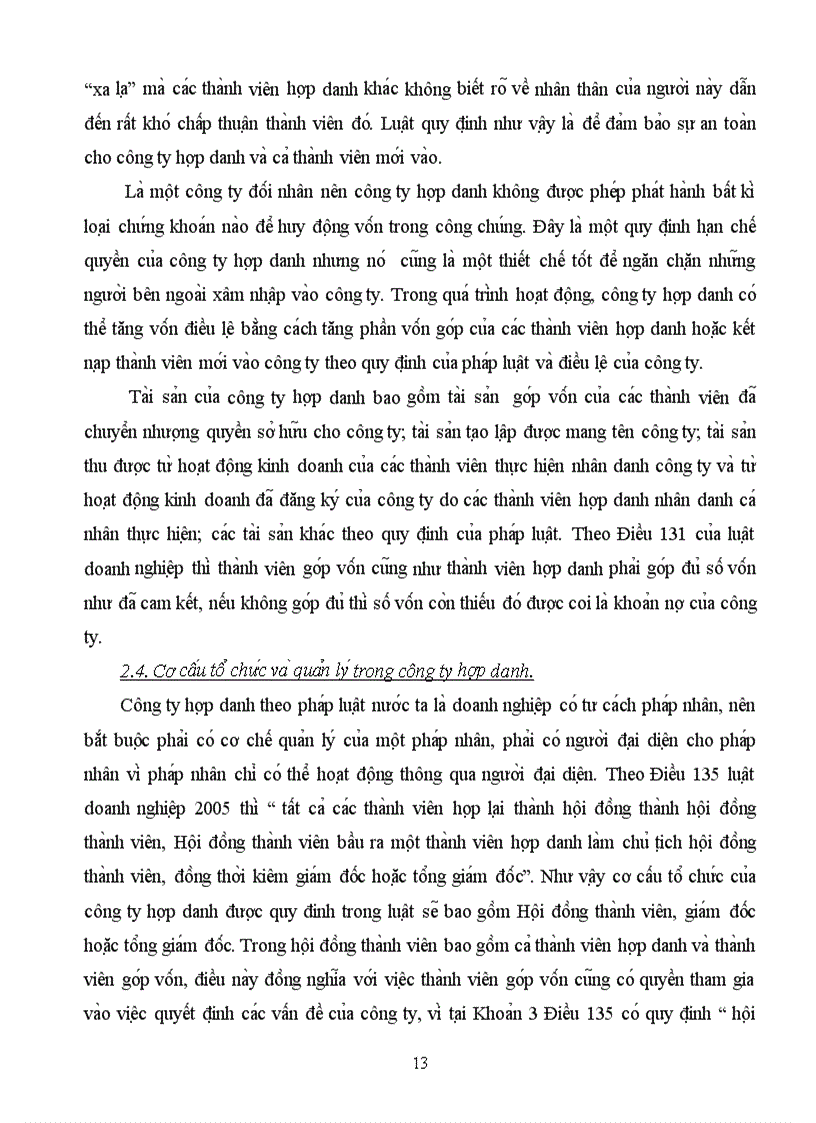 image for page Bi nh luâ n ca c quy đi nh cu a luâ t doanh nghiê p 2005 vê công ti hơ p danh