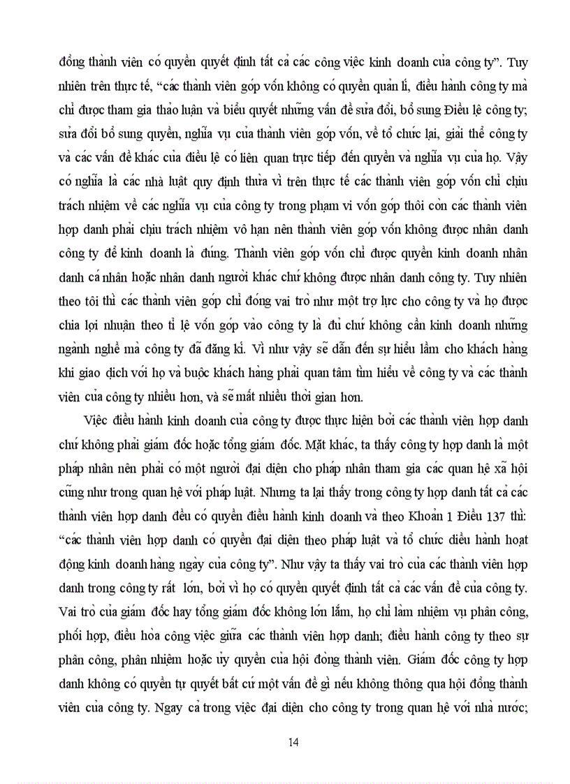 image for page Bi nh luâ n ca c quy đi nh cu a luâ t doanh nghiê p 2005 vê công ti hơ p danh