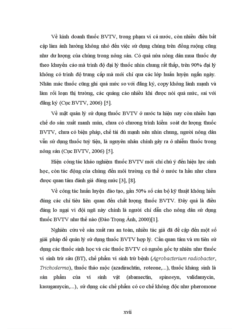 image for page Thực trạng dư lượng thuốc bảo vệ thực vật trong một số loại rau trên địa bàn Hà Nội và đề xuất một số giải pháp quản lý thuốc bảo vệ thực vật