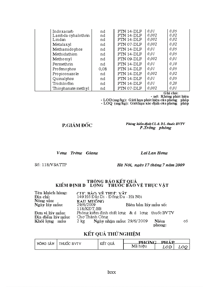 image for page Thực trạng dư lượng thuốc bảo vệ thực vật trong một số loại rau trên địa bàn Hà Nội và đề xuất một số giải pháp quản lý thuốc bảo vệ thực vật