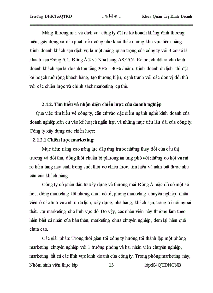 image for page Báo cáo thực tập môn học công ty cổ phần đầu tư xây dựng và thương mại đông á