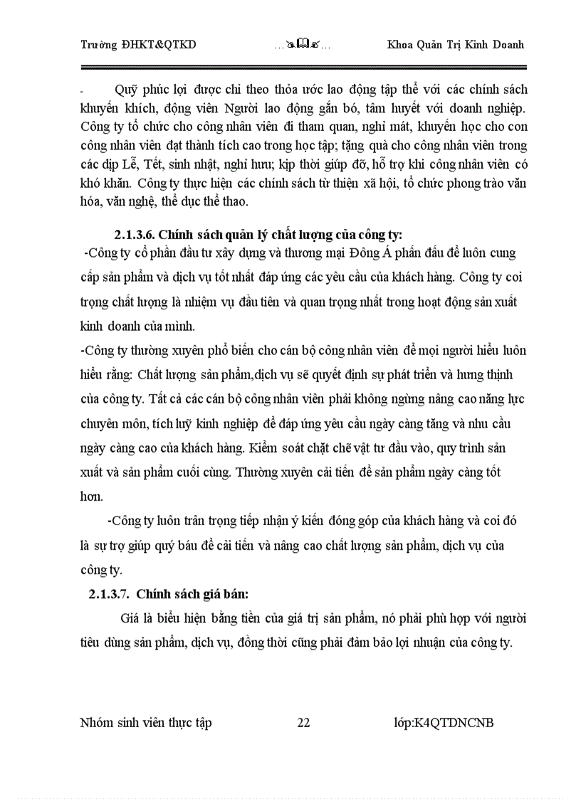 image for page Báo cáo thực tập môn học công ty cổ phần đầu tư xây dựng và thương mại đông á