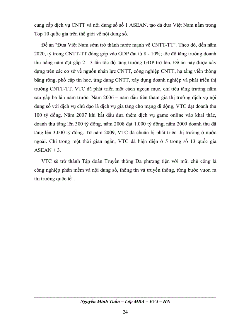 image for page Phân tích chiến lược kinh doanh cho Tập đoàn Truyền thông đa phương tiện VTC