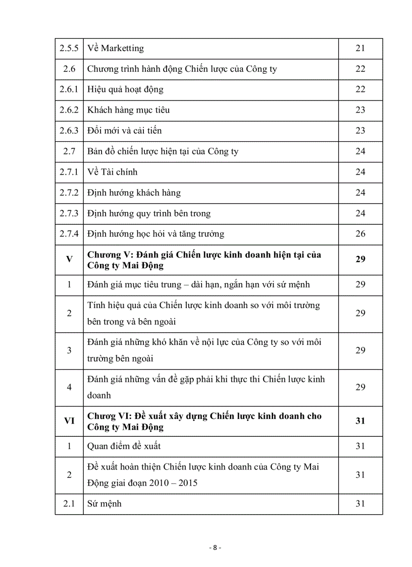 image for page Phân tích và đánh giá Chiến lược kinh doanh của Công ty TNHH một thành viên Mai Động