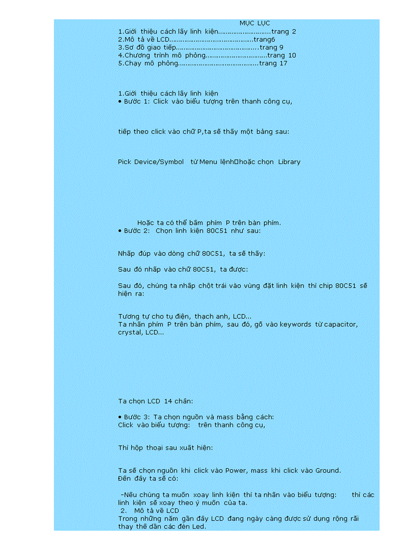 image for page Dùng 8051 điều khiển chạy chữ trên màn hình LCD