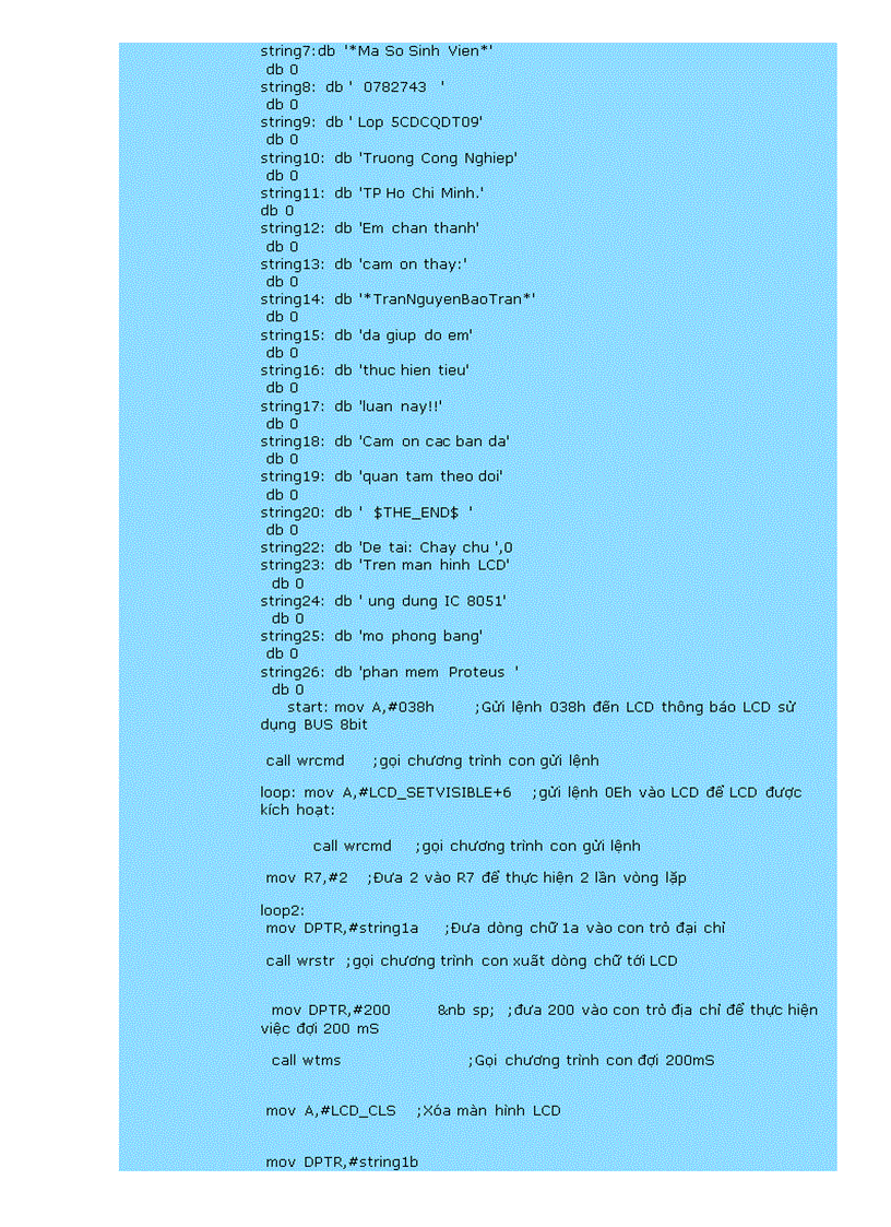 image for page Dùng 8051 điều khiển chạy chữ trên màn hình LCD
