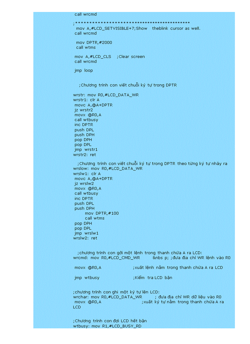 image for page Dùng 8051 điều khiển chạy chữ trên màn hình LCD