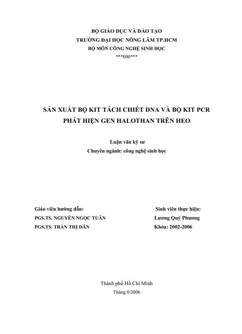 image for page Sản xuất bộ kit tách chiết dna và bộ kit pcr phát hiện gen halothan trên heo