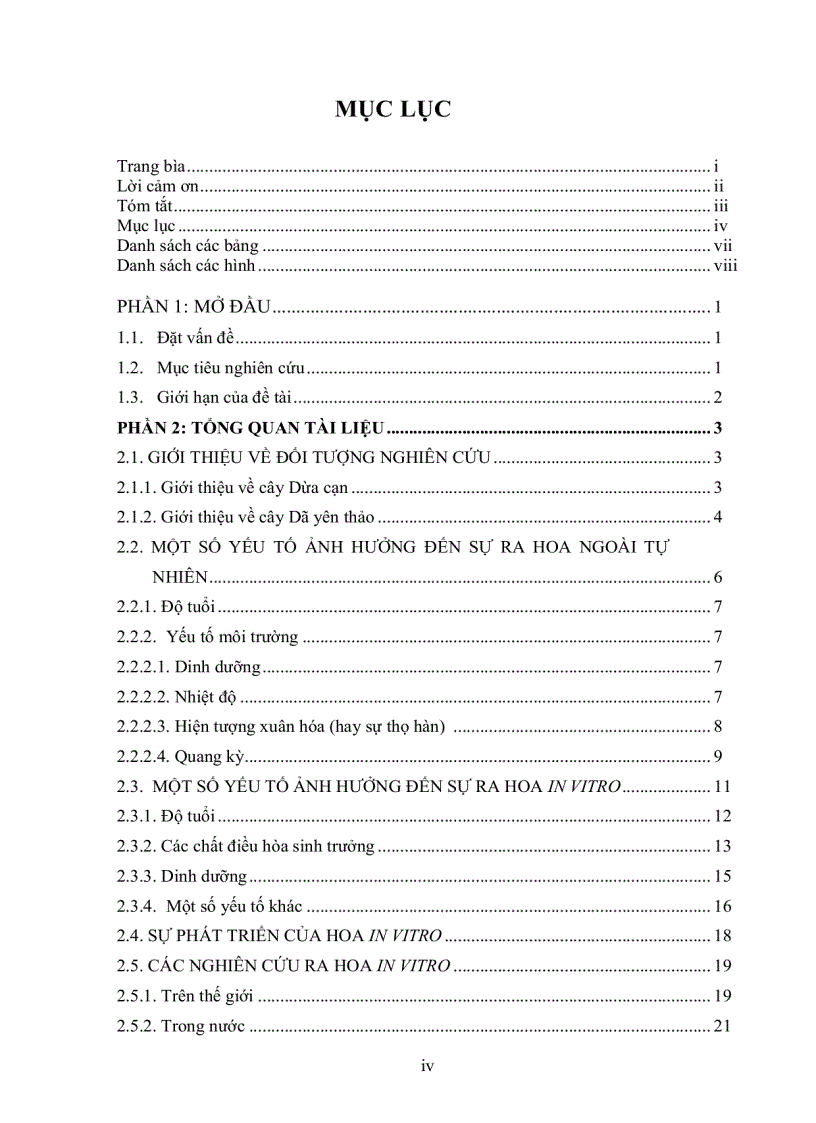 image for page Khảo sát sự ra hoa trong ống nghiệm cây dứa cạn Catharanthus roseus và dã yên thảo Petunia hybrida