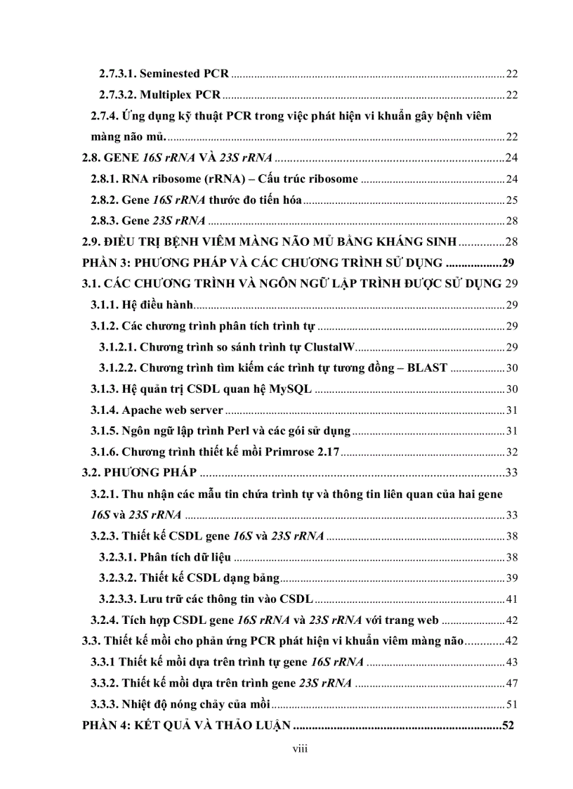 image for page Xây dựng cơ sở dữ liệu hai gene 16s và 23s ribosom rna ở vi khuẩn ứng dụng cơ sở dữ liệu hai gene 16s và 23s ribosom rna ở vi khuẩn để phát hiện các tác nhân gây bệnh viêm màng não