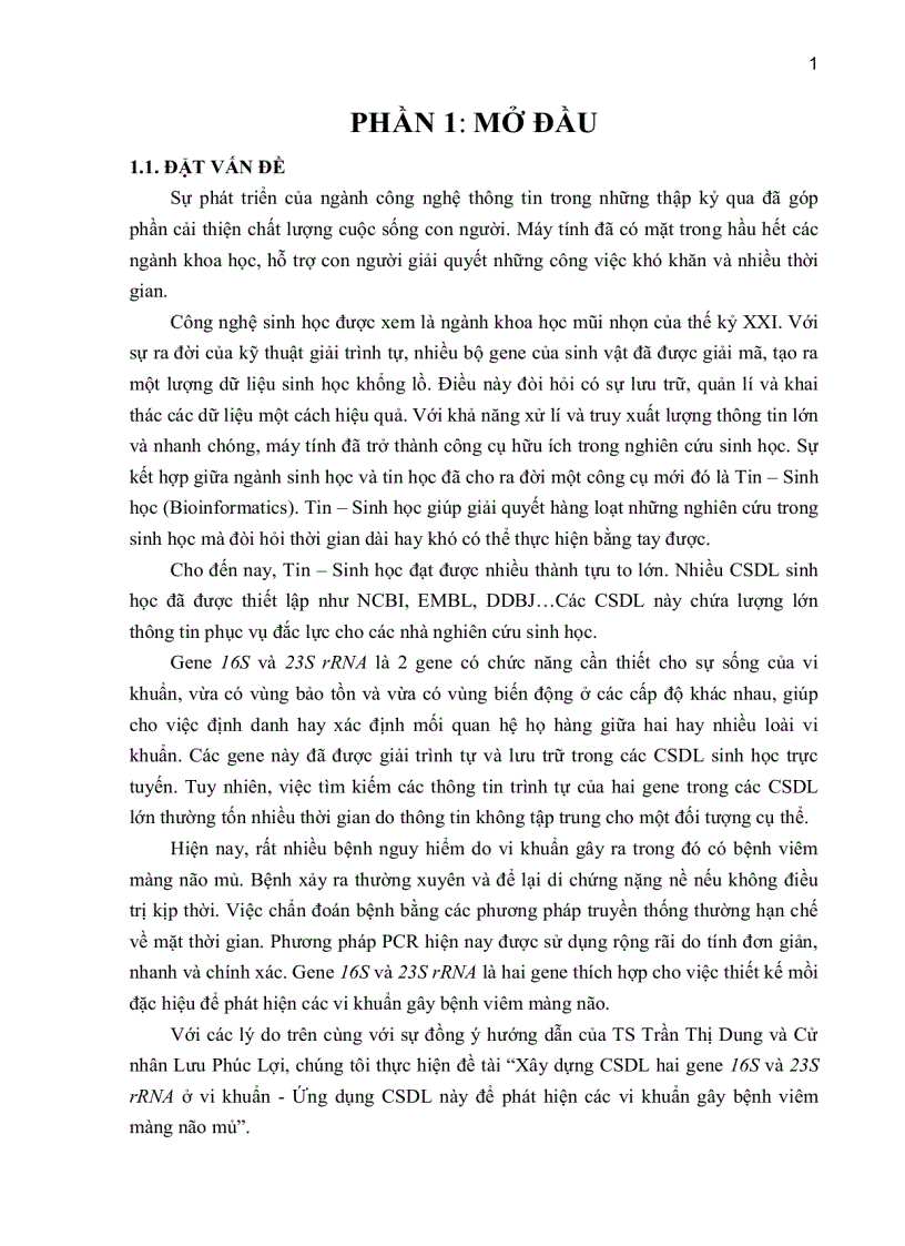 image for page Xây dựng cơ sở dữ liệu hai gene 16s và 23s ribosom rna ở vi khuẩn ứng dụng cơ sở dữ liệu hai gene 16s và 23s ribosom rna ở vi khuẩn để phát hiện các tác nhân gây bệnh viêm màng não