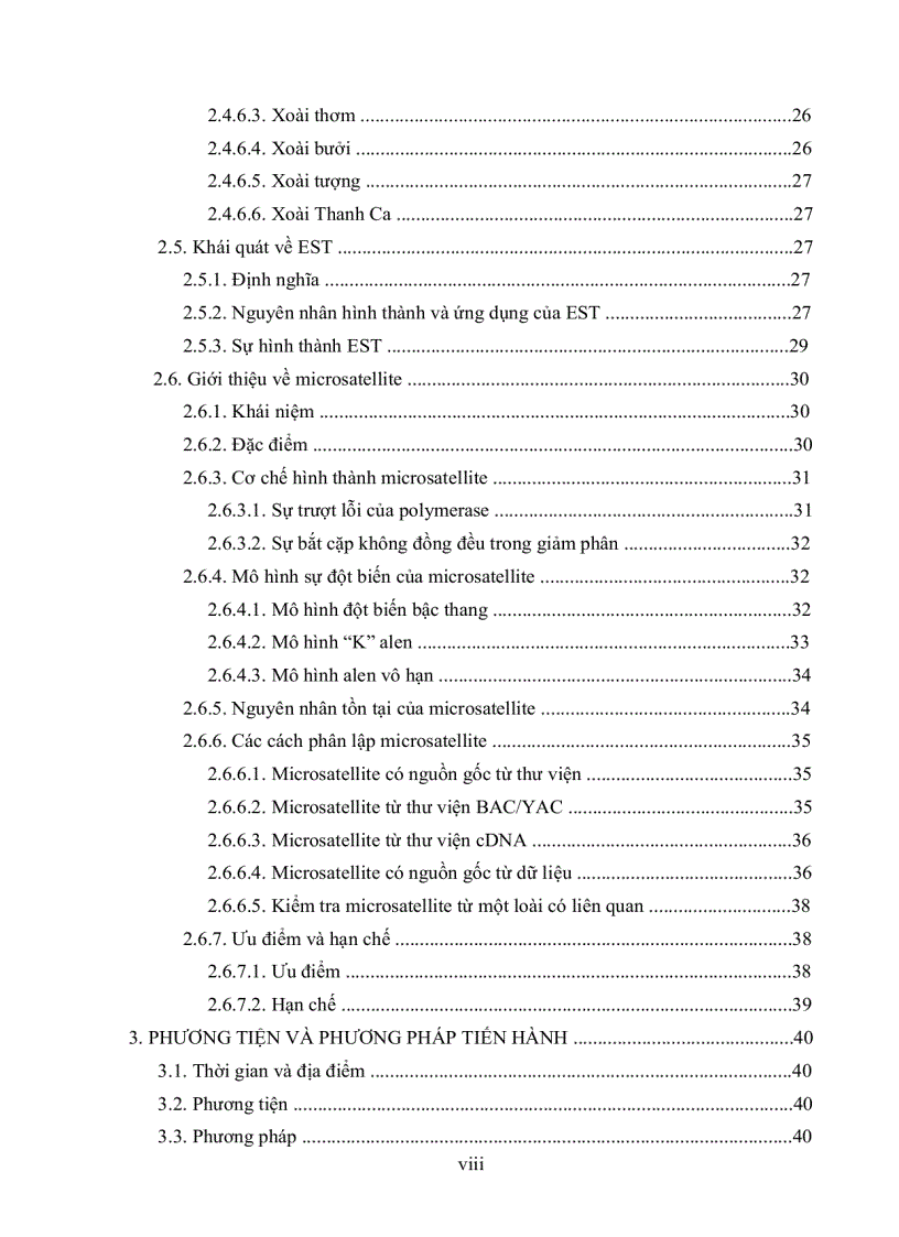 image for page Phát hiện marker microsatellite từ cơ sở dữ liệu trình tự est Expressed Sequence Tags của cây xoài Mangifera indica
