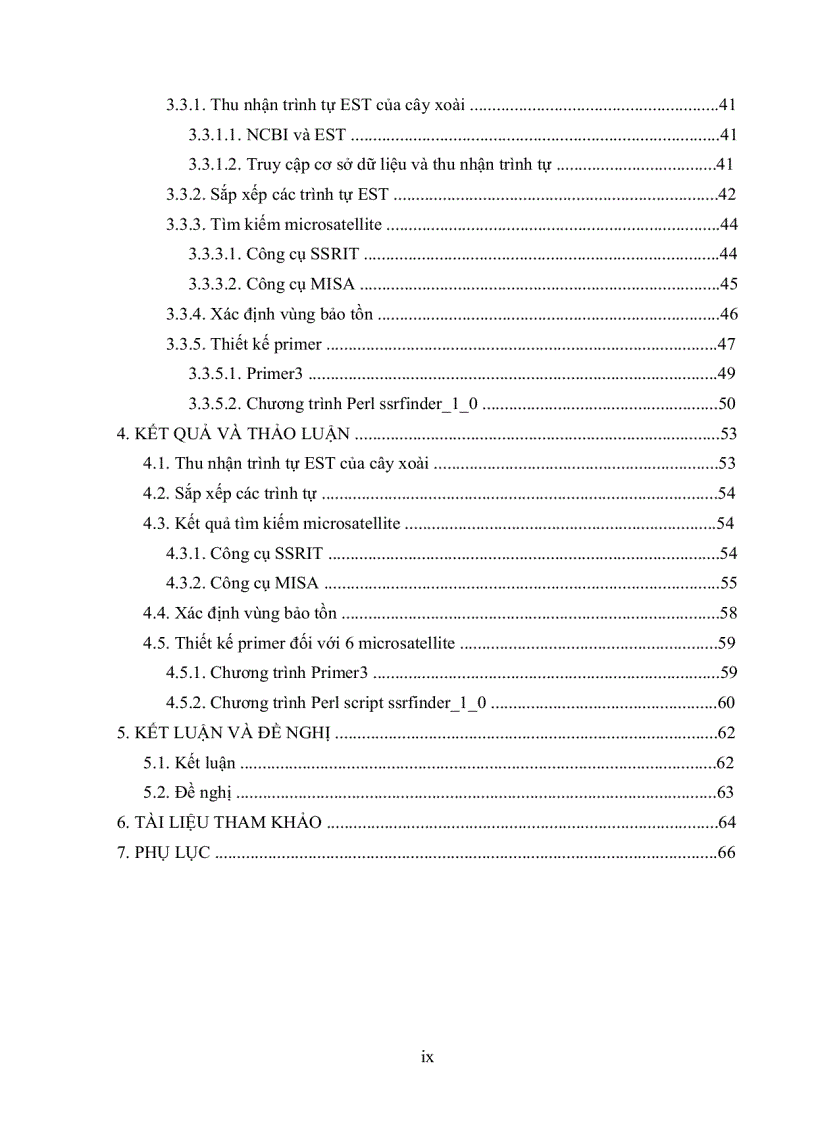 image for page Phát hiện marker microsatellite từ cơ sở dữ liệu trình tự est Expressed Sequence Tags của cây xoài Mangifera indica