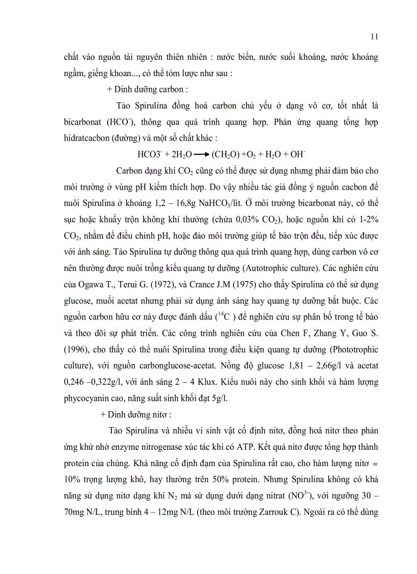 image for page Khảo sát một số phương pháp tăng sinh khối giống tảo Spirulina platensis qui mô phòng thí nghiệm