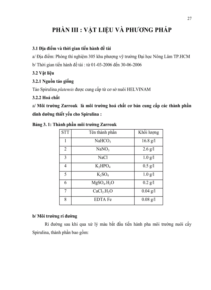 image for page Khảo sát một số phương pháp tăng sinh khối giống tảo Spirulina platensis qui mô phòng thí nghiệm
