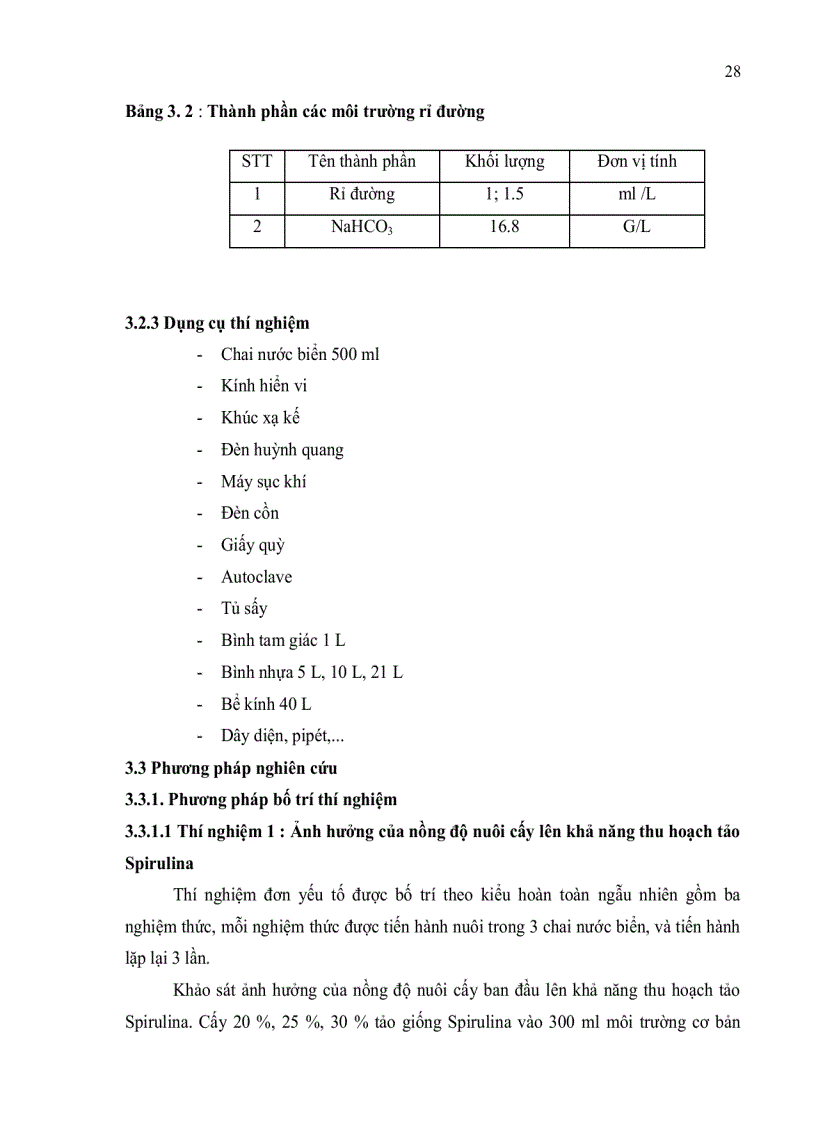 image for page Khảo sát một số phương pháp tăng sinh khối giống tảo Spirulina platensis qui mô phòng thí nghiệm
