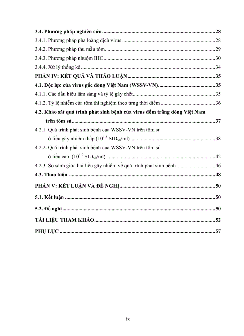 image for page Bước đầu khảo sát quá trình phát sinh bệnh pathogenesis của virus đốm trắng White Spot Syndrome Virus WSSV trên tôm sú Penaeus mondon sử dụng mô hình gây nhiễm thực nghiệm chuẩn