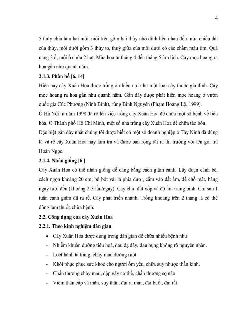 image for page Xây dựng quy trình kỹ thuật tách chiết khảo sát tính kháng khuẩn và khả năng chống oxy hóa của một số hợp ch ất thứ cấp từ lá Xuân Hoa Pseudranthemum palatiferum