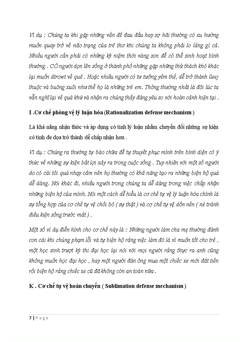 image for page Tâm lý học đại cương Các cơ chế phòng vệ cơ bản Freud 10 điểm