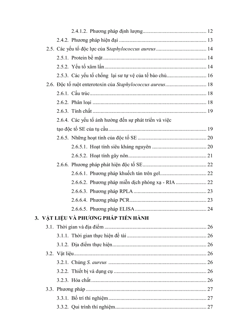 image for page Khảo sát đậm độ và khả năng sinh độc tố của vi khuẩn S aureus trên môi trƣờng nuôi cấy