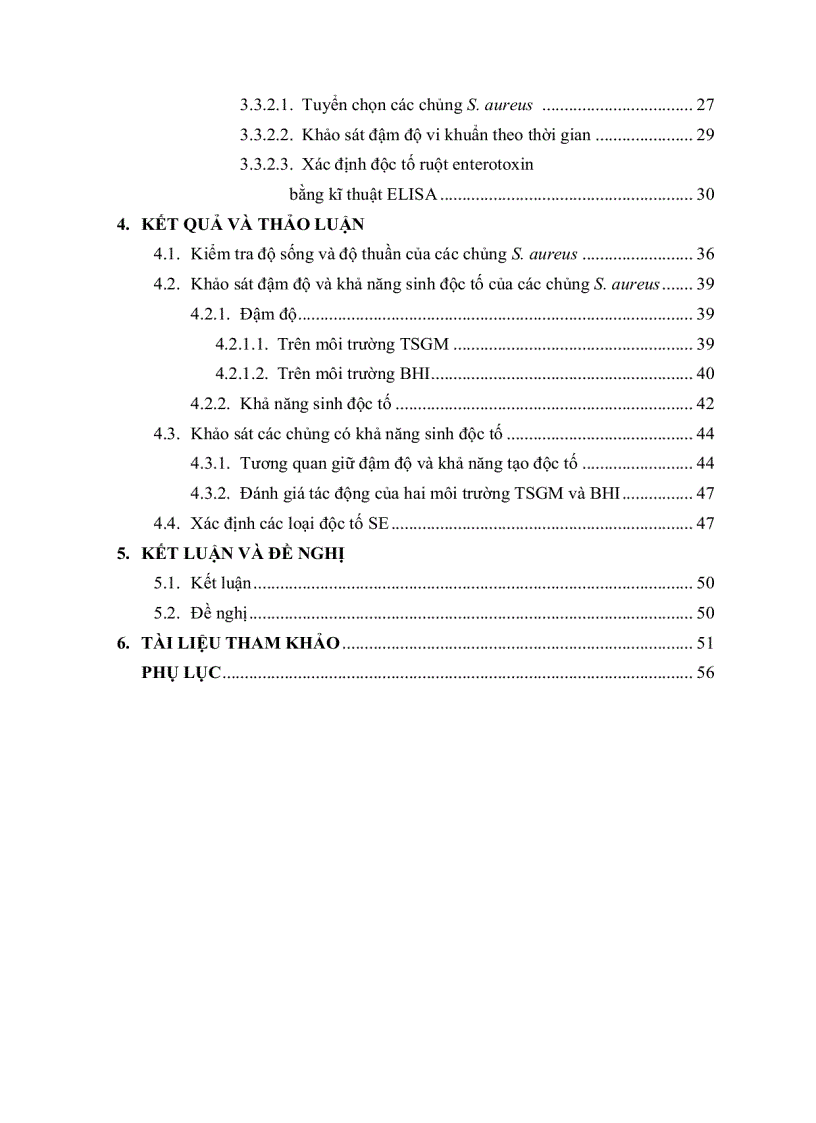 image for page Khảo sát đậm độ và khả năng sinh độc tố của vi khuẩn S aureus trên môi trƣờng nuôi cấy