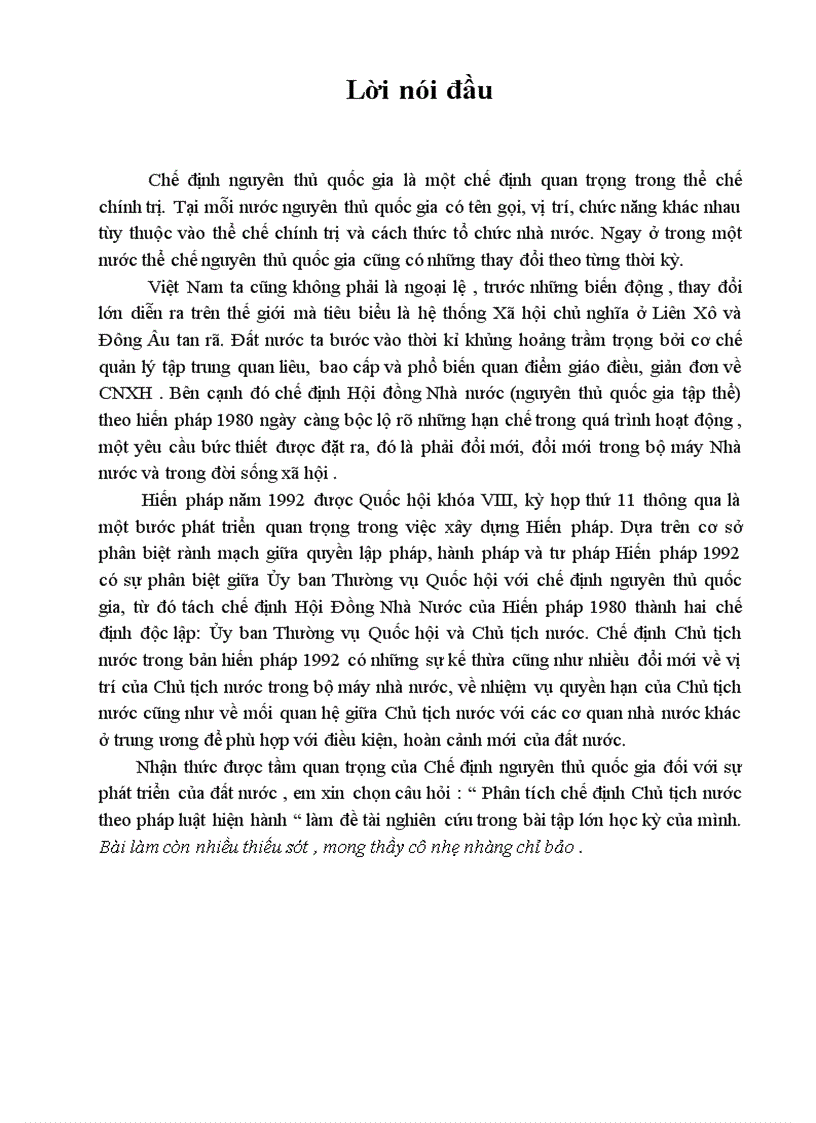image for page Học kỳ luật hiến pháp phân tích chế định chủ tịch nước theo pháp luật hiện hành 8 điểm
