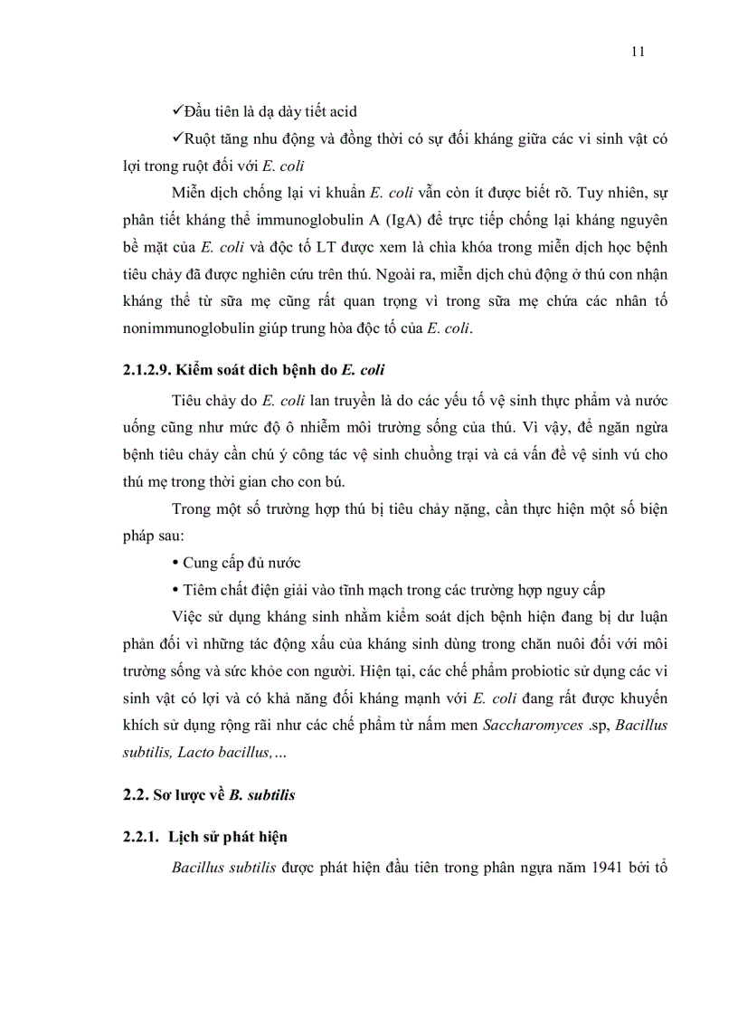 image for page Phân lập vi khuẩn bacillus subtilis từ đất và khảo sát tính đối kháng với vi khuẩn e Coli gây bệnh tiêu chảy trên heo