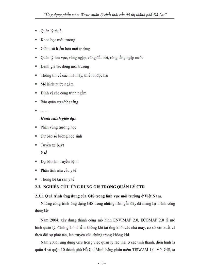 image for page Ứng dụng phần mềm Waste quản lý chất thải rắn đô thị thành phố Đà Lạt