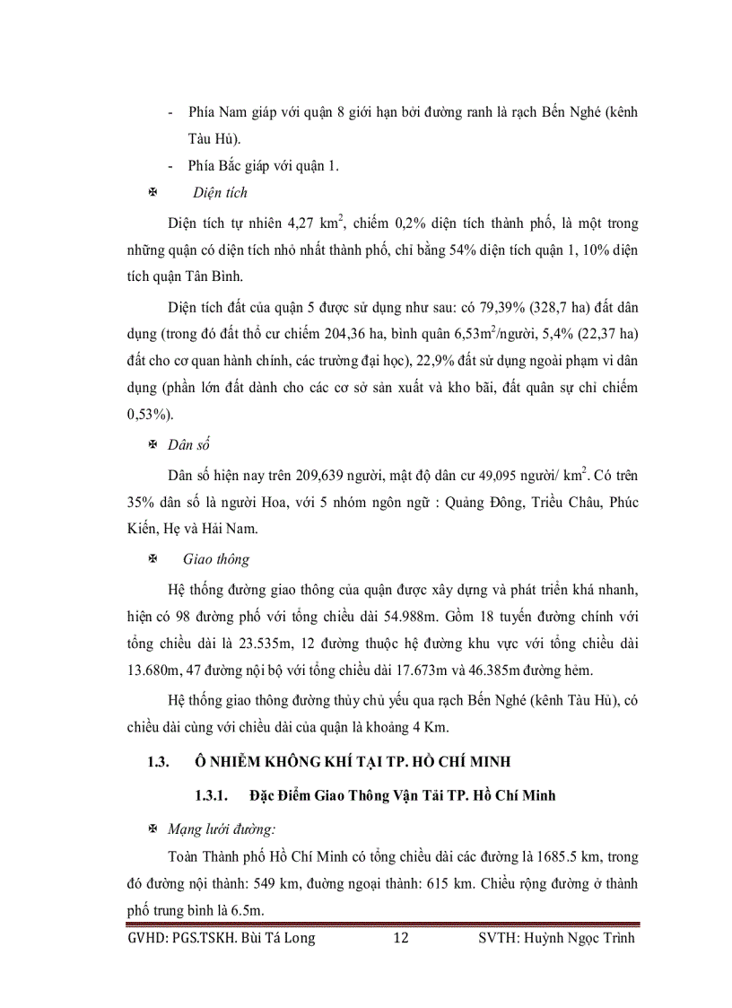 image for page Ứng dụng phương pháp chỉ thị sinh học đánh giá hiện trạng ô nhiễm không khí tại một số trục đường chính tp hồ chí minh