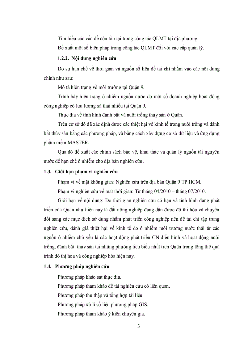 image for page Ứng Dụng Phương Pháp Mô Hình Đánh Gía Thiệt Hại Về Kinh Tế Do Ô Nhiễm Môi Trường Nước Mặt Lấy Quận 9 Thành Phố Hồ Chí Minh Làm Ví Dụ Nghiên Cứu