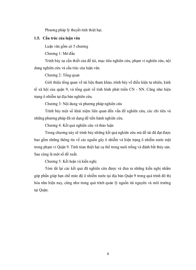 image for page Ứng Dụng Phương Pháp Mô Hình Đánh Gía Thiệt Hại Về Kinh Tế Do Ô Nhiễm Môi Trường Nước Mặt Lấy Quận 9 Thành Phố Hồ Chí Minh Làm Ví Dụ Nghiên Cứu