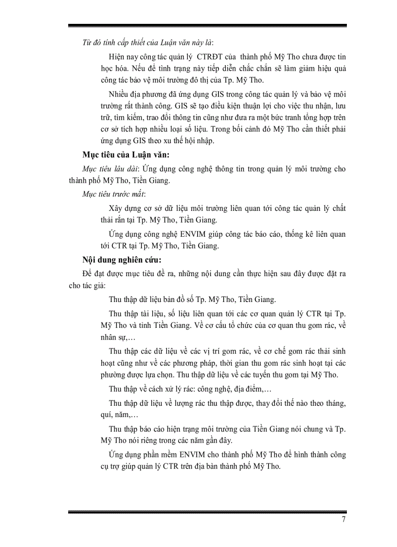 image for page Quản lí chất thải rắn sinh hoạt cho thành phố mỹ tho tỉnh tiền giang bằng công cụ tin học