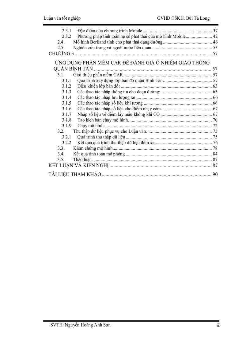 image for page Ứng dụng phần mềm mô hình car đánh giá ô nhiễm không khí do giao thông trên địa bàn quận bình tân tp hcm