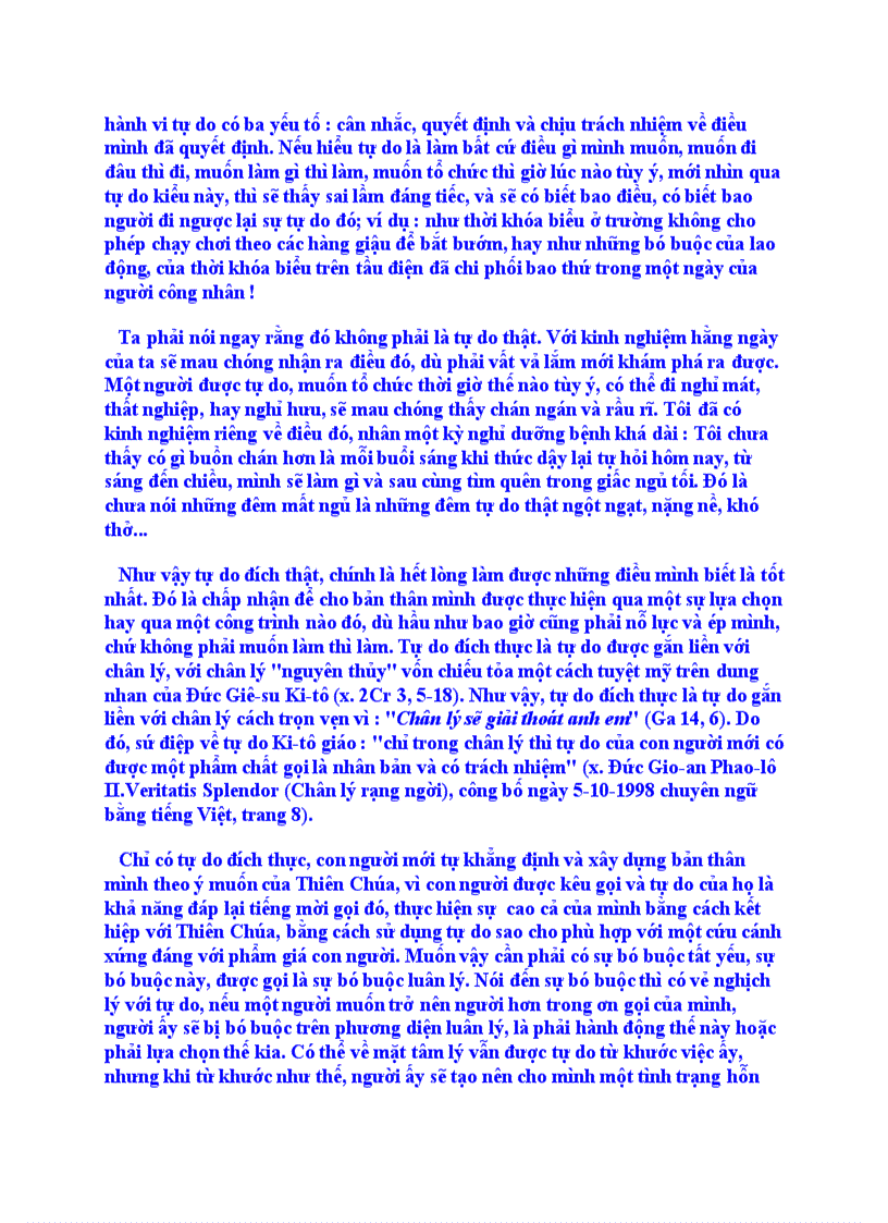 image for page Tự do theo sách giáo lý công giáo