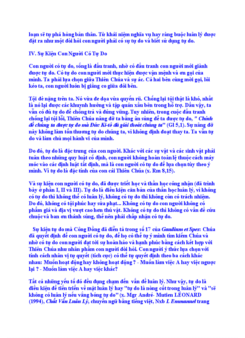 image for page Tự do theo sách giáo lý công giáo