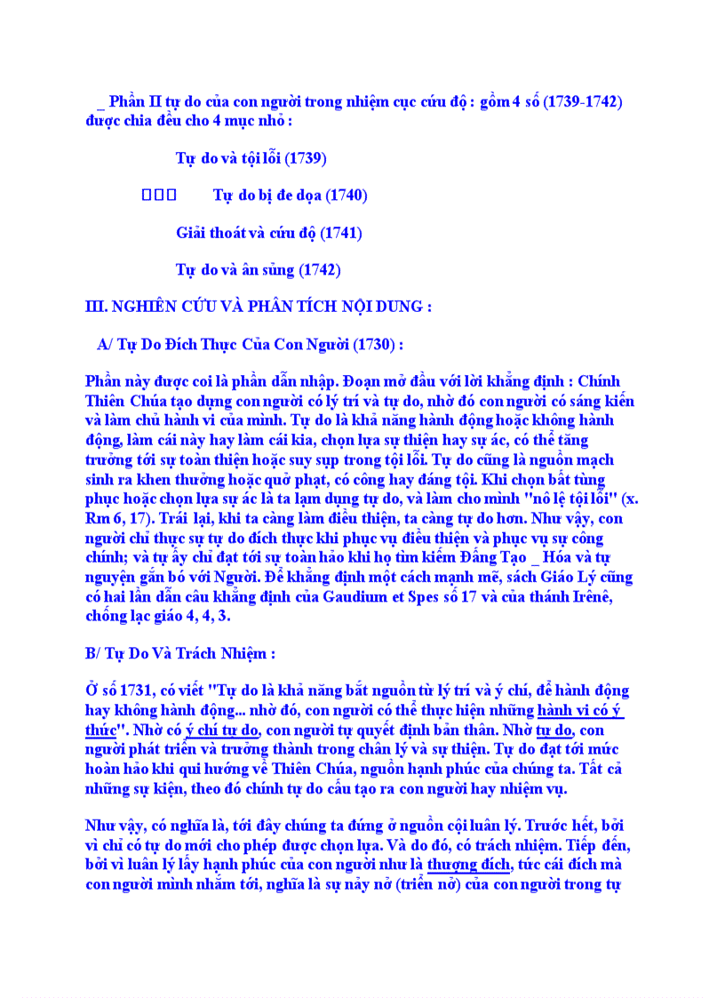 image for page Tự do theo sách giáo lý công giáo