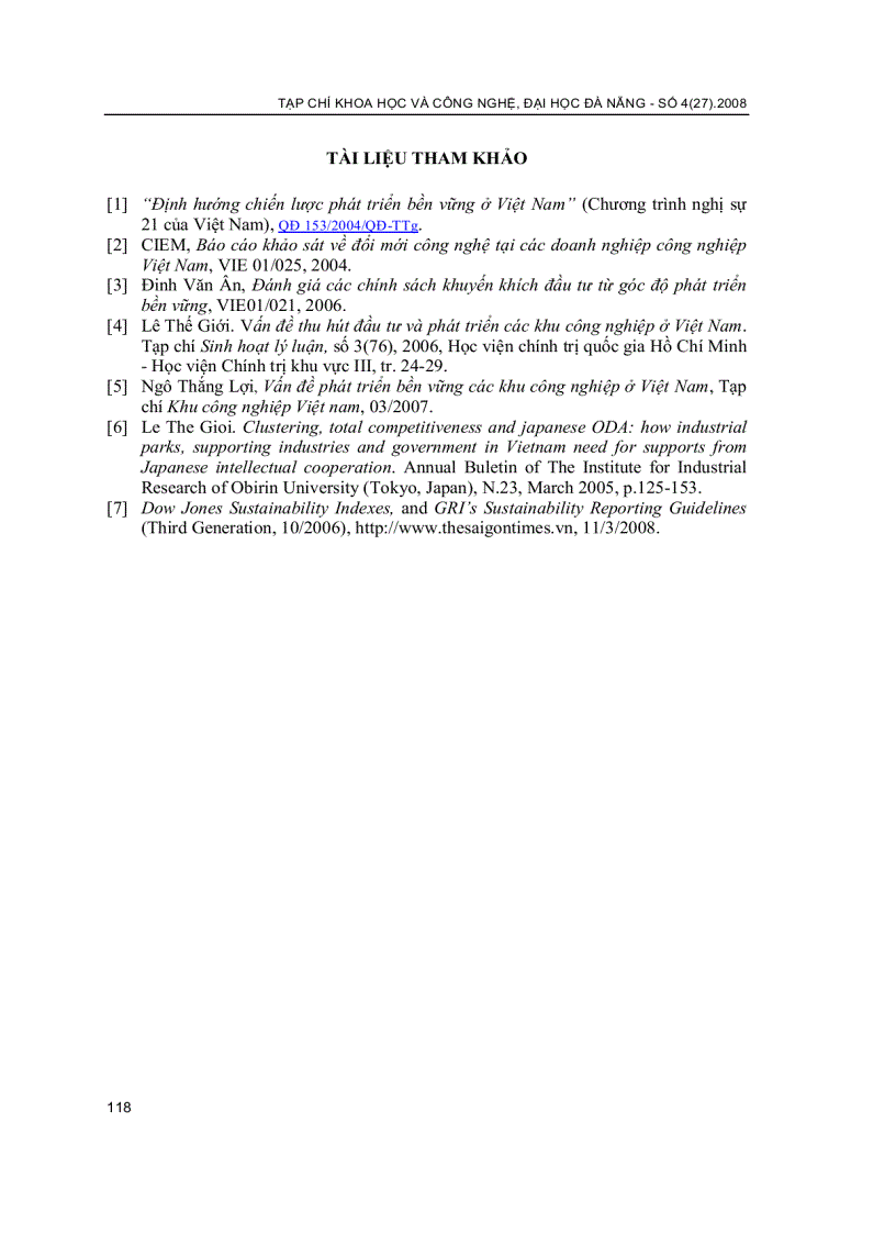 image for page Hệ thống đánh giá phát triển bền vững các khu công nghiệp việt nam