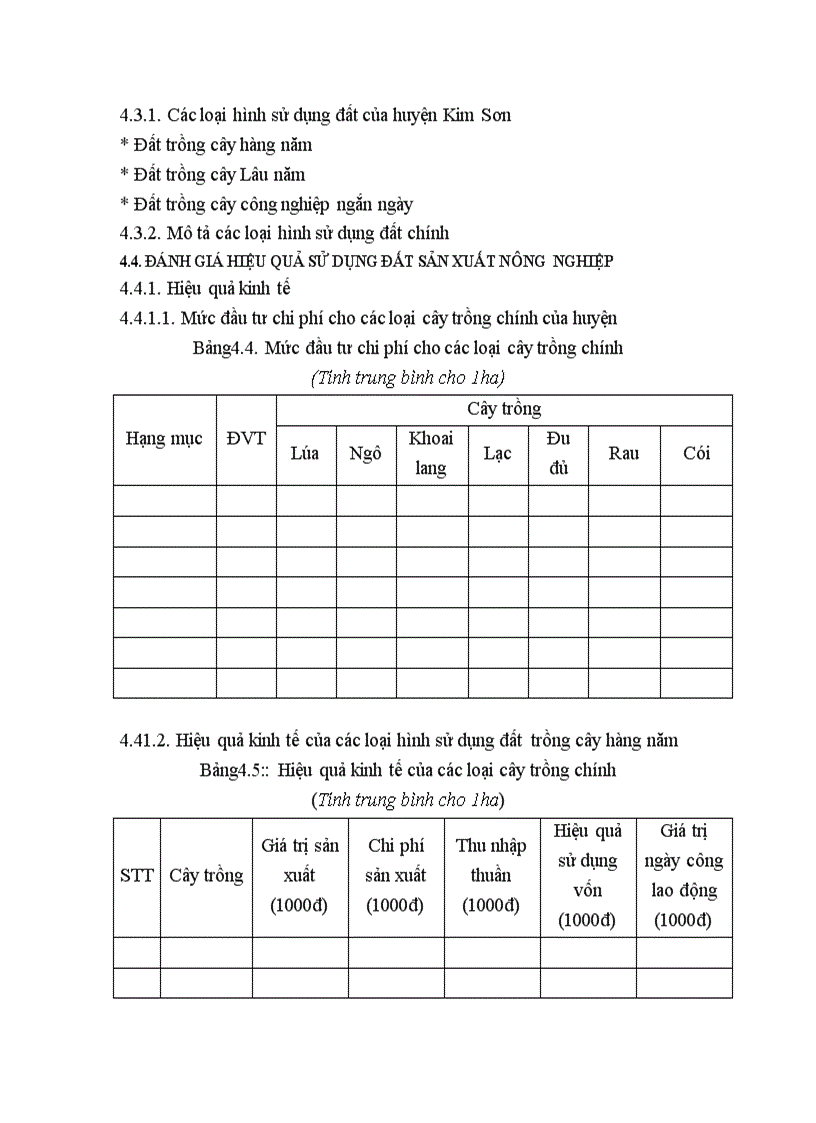 image for page Đánh giá hiệu quả sử dụng đất nông nghiệp và đề xuất hướng sử dụng đất hiệu quả trên địa bàn huyện Kim Sơn tỉnh Ninh Bình