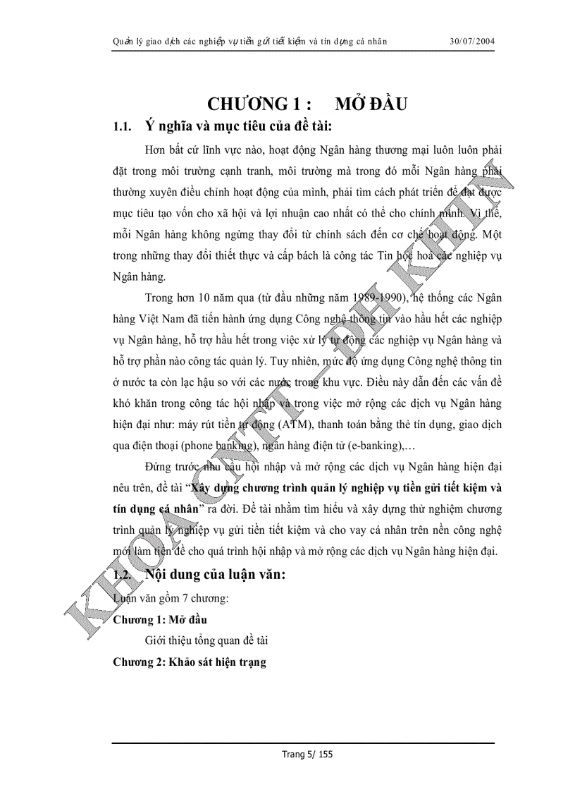 image for page Phân tích và thiết kế hệ thống Quàn lý giao dịch tiền gửi tiết kiệm