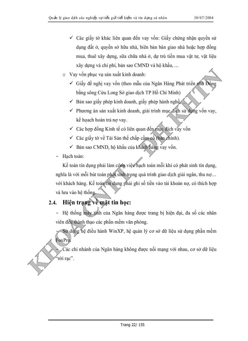 image for page Phân tích và thiết kế hệ thống Quàn lý giao dịch tiền gửi tiết kiệm