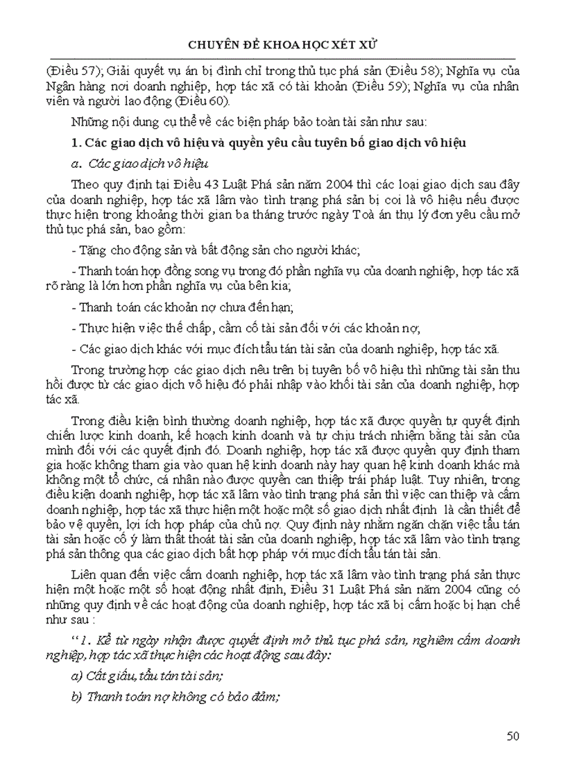 image for page Chuyên đề khoa học xét xử Phá sản và pháp luật phá sản ở Việt Nam