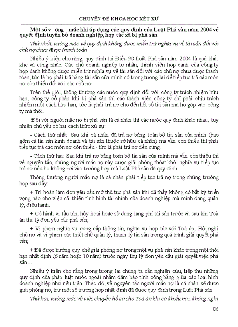 image for page Chuyên đề khoa học xét xử Phá sản và pháp luật phá sản ở Việt Nam